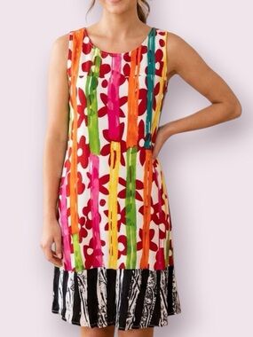 Jams World Valerian Print Sleeveless Dress Multicolor Size Small